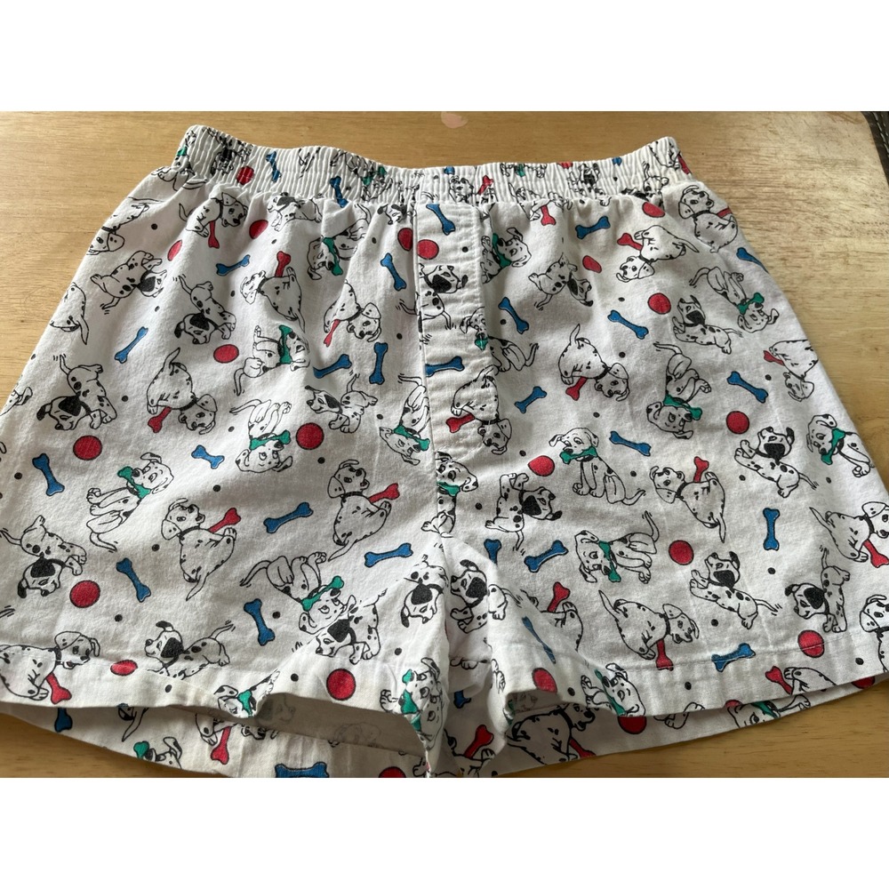 Disney Wear Kids Shorts Dalmatian Dogs Red Ball Blue Bone White Cotton
